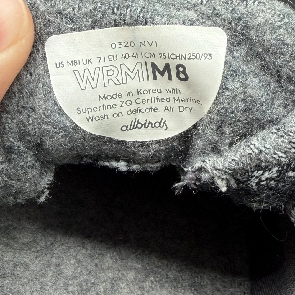 Allbirds Wool Runner Mizzles Mens Size 8 Gray Athletic Running‎ Shoes Sneakers